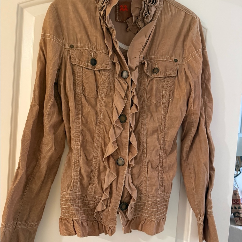 Light corduroy Twenty Two Ruffled Brown Jacket